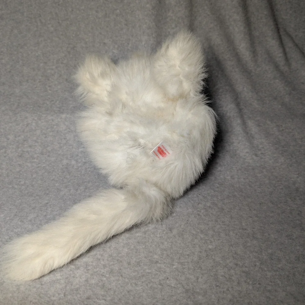Animal Express Plush Cat Unisex OS White Excellent 1978 Vintage Long Hair Fluffy